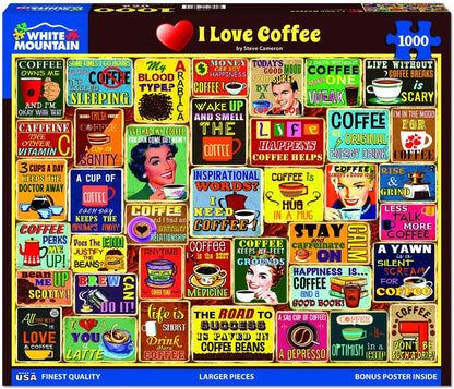 White Mountain - I Love Coffee - 1000 Piece Jigsaw Puzzle