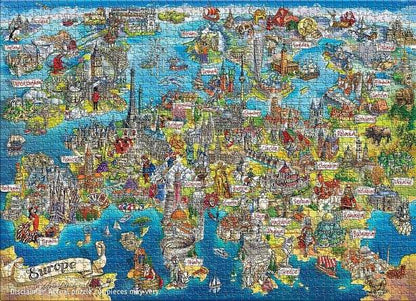 Eurographics - Crazy Map of Europe - 2000 Piece Jigsaw Puzzle