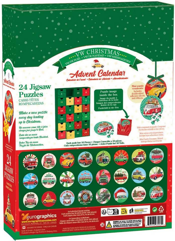 Eurographics - VW Christmas - Advent Calendar 24 x 50 Piece