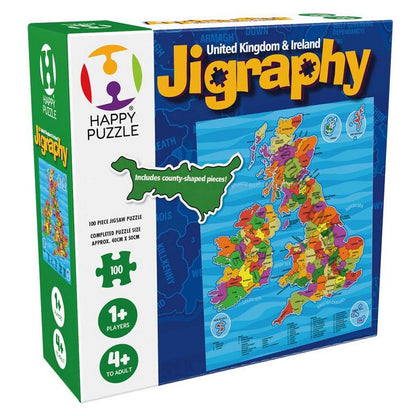 Happy Puzzle - Jigraphy United Kingdom & Ireland - 100 Piece Jigsaw Puzzle