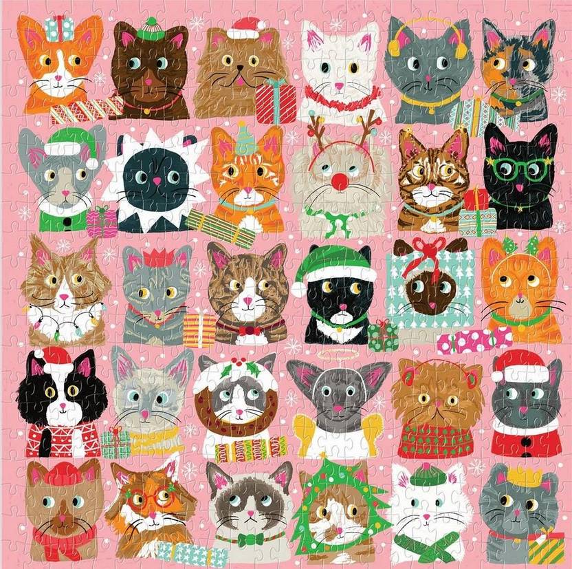 Galison - Festive Fur Balls - 500 Piece Jigsaw Puzzle