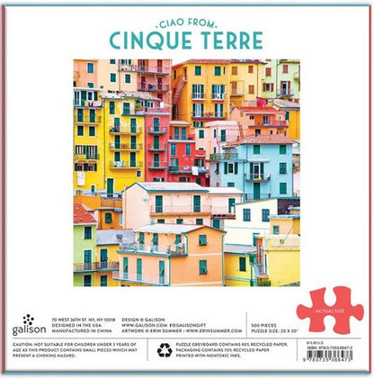 Galison - Ciao from Cinque Terre - 500 Piece Jigsaw Puzzle