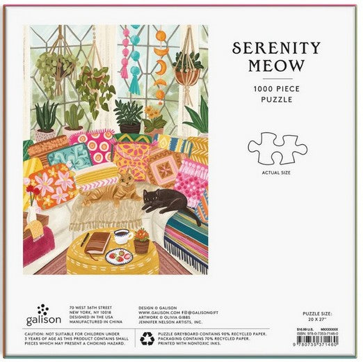 Galison - Serenity Meow - 1000 Piece Jigsaw Puzzle
