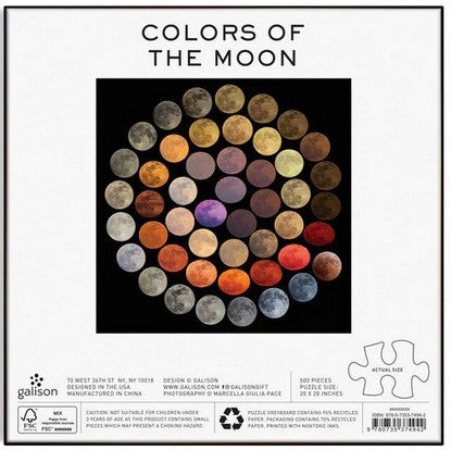 Galison - Colours of the Moon - 500 Piece Jigsaw Puzzle