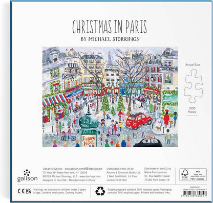 Galison - Michael Storrings - Christmas in Paris - 1000 Piece Jigsaw Puzzle