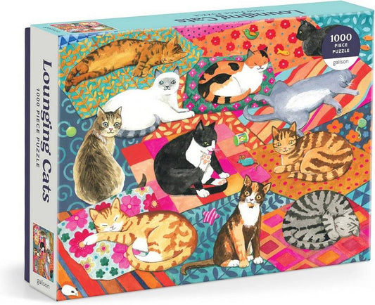 Galison - Lounging Cats - 1000 Piece Jigsaw Puzzle