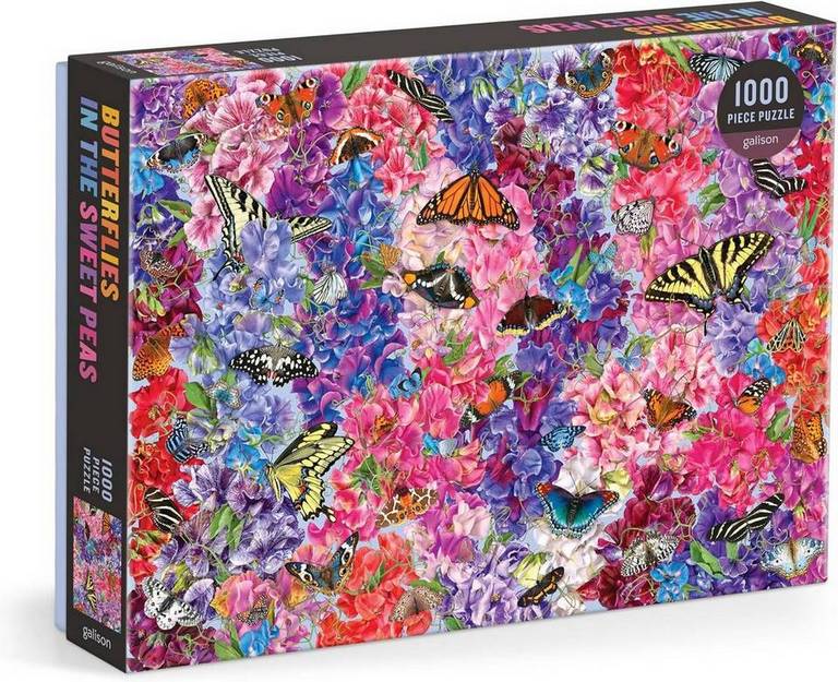 Galison - Butterflies in the Sweet Peas - 1000 Piece Jigsaw Puzzle