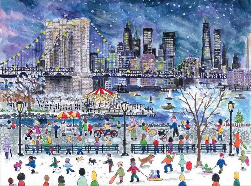 Galison - Michael Storrings - Snowfall over New York City - 1000 Piece Jigsaw Puzzle