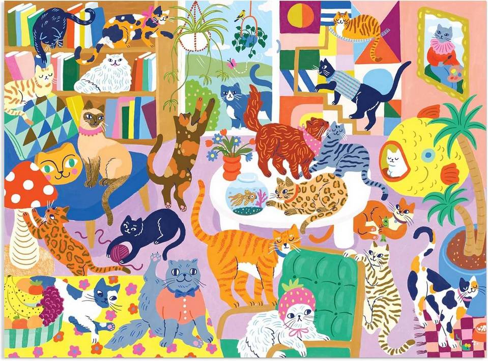 Galison - Cozy Cat Club - 1000 Piece Jigsaw Puzzle