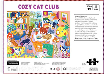 Galison - Cozy Cat Club - 1000 Piece Jigsaw Puzzle