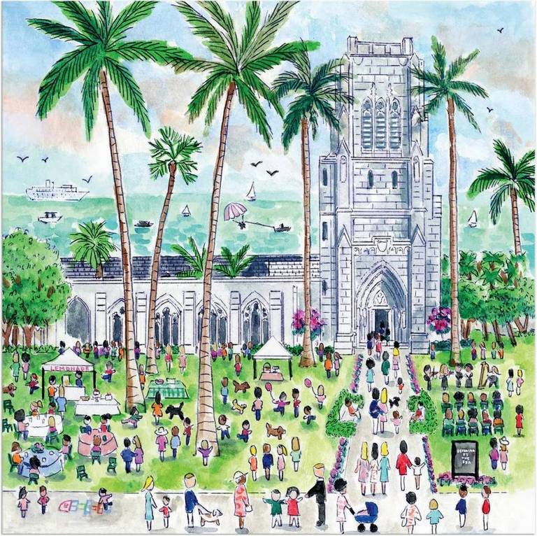 Galison - Michael Storrings - Sunday in Palm Beach Bethesda by the Sea - 500 Piece Jigsaw Puzzle