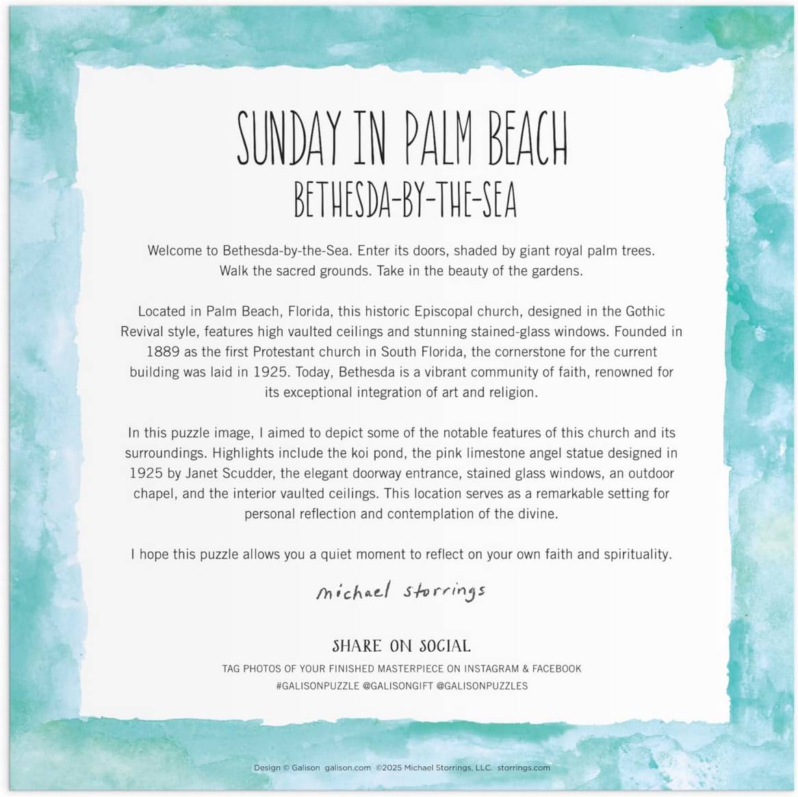 Galison - Michael Storrings - Sunday in Palm Beach Bethesda by the Sea - 500 Piece Jigsaw Puzzle