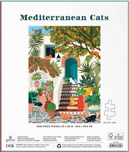 Galison - Mediterranean Cats - 1000 Piece Jigsaw Puzzle