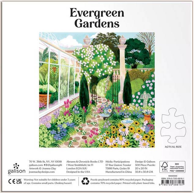 Galison - Evergreen Gardens - 500 Piece Jigsaw Puzzle