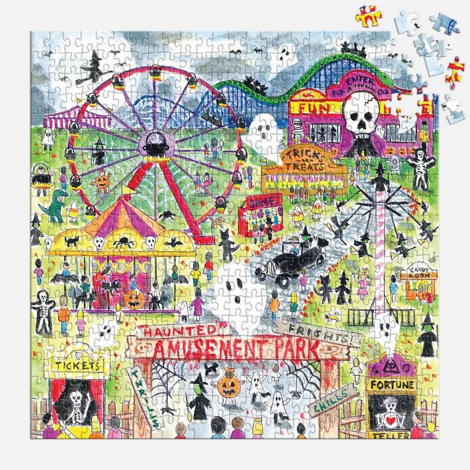 Galison - Michael Storrings - Haunted Amusement Park - 500 Piece Jigsaw Puzzle