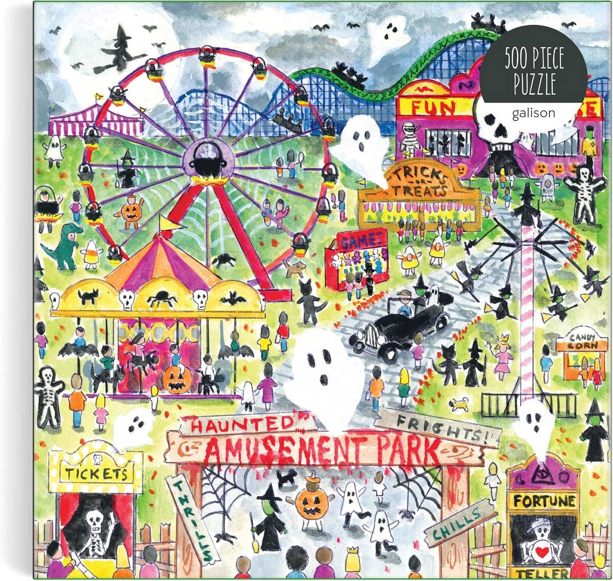 Galison - Michael Storrings - Haunted Amusement Park - 500 Piece Jigsaw Puzzle