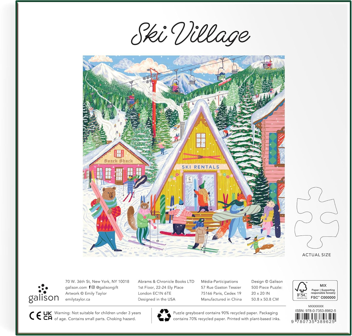 Galison - Ski Village - 500 Piece Jigsaw Puzzle