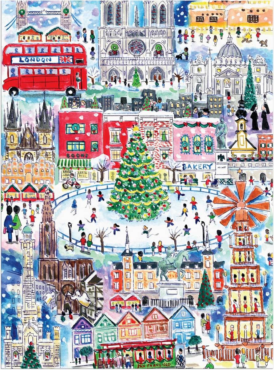 Galison - Michael Storrings - Christmas Around the World - 1500 Piece Jigsaw Puzzle