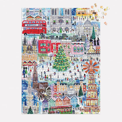 Galison - Michael Storrings - Christmas Around the World - 1500 Piece Jigsaw Puzzle
