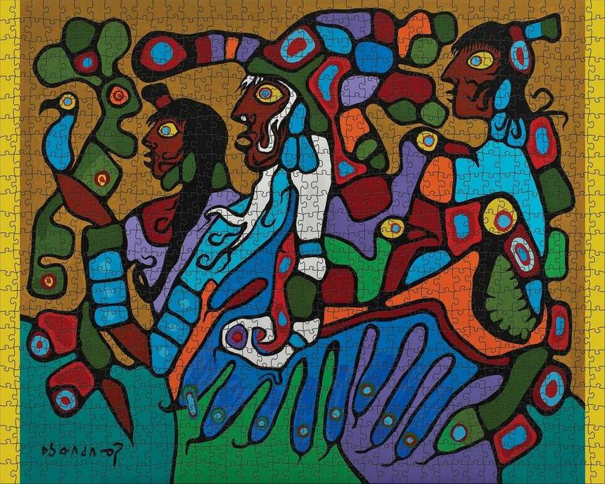 Pomegranate - Norval Morrisseau - Shaman and Disciples - 1000 Piece Jigsaw Puzzle