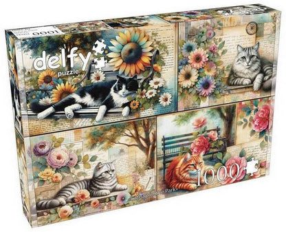 Delfy - Catnap in the Park - 1000 Piece Jigsaw Puzzle