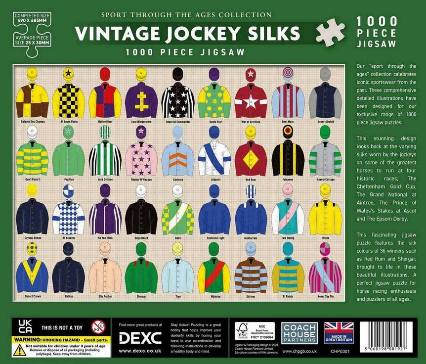 Coach House Partners - Vintage Jockey Silks - 1000 Piece Jigsaw Puzzle