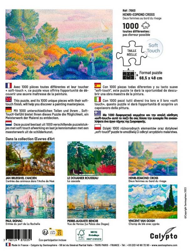 Calypto - Henri-Edmond Cross - Deux femmes au bord du rivage - 1000 Piece Jigsaw Puzzle
