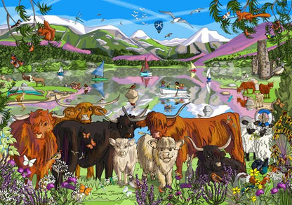 Emma Joustra - Highland Coos - 1000 Piece Jigsaw Puzzle