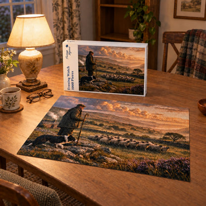 Heritage Jigsaws Evening Watch, 1000-piece jigsaw puzzle lifestyle image
