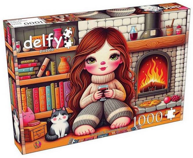 Delfy - Fireside Evening Bliss - 1000 Piece Jigsaw Puzzle