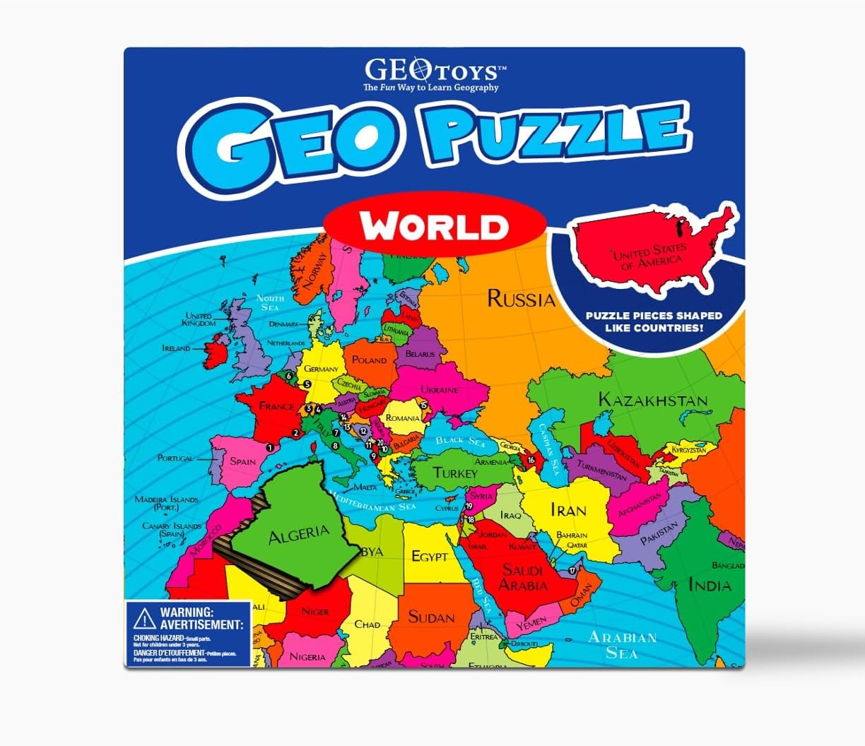 GeoToys - World - 68 Piece Jigsaw Puzzle