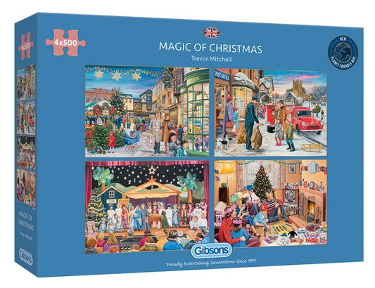 Gibsons - Magic of Christmas - 4 x 500 Piece Jigsaw Puzzle