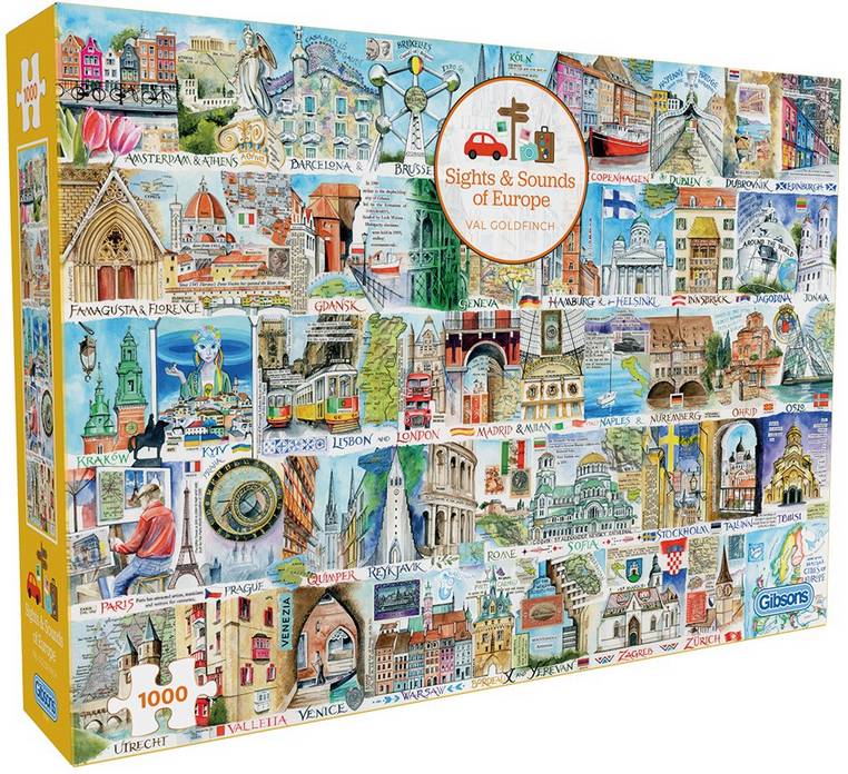 Gibsons - Sights & Sounds of Europe - 1000 Piece Jigsaw Puzzle