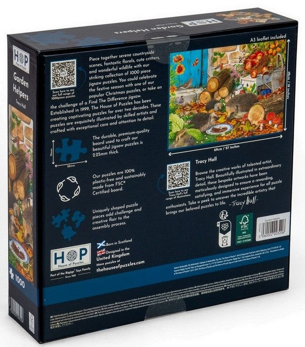 House of Puzzles - Garden Helpers - 1000 Piece Jigsaw Puzzle