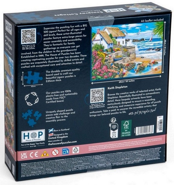 House of Puzzles - Seaspray Cottages - 500XL Piece Jigsaw Puzzle
