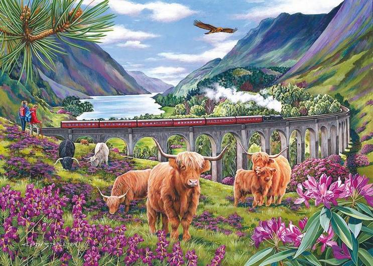 House of Puzzles - Roaming the Highlands - 4 x 500 Piece Jigsaw Puzzle