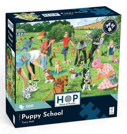 House of Puzzles - Puppy School - 500 Piece Jigsaw Puzzle