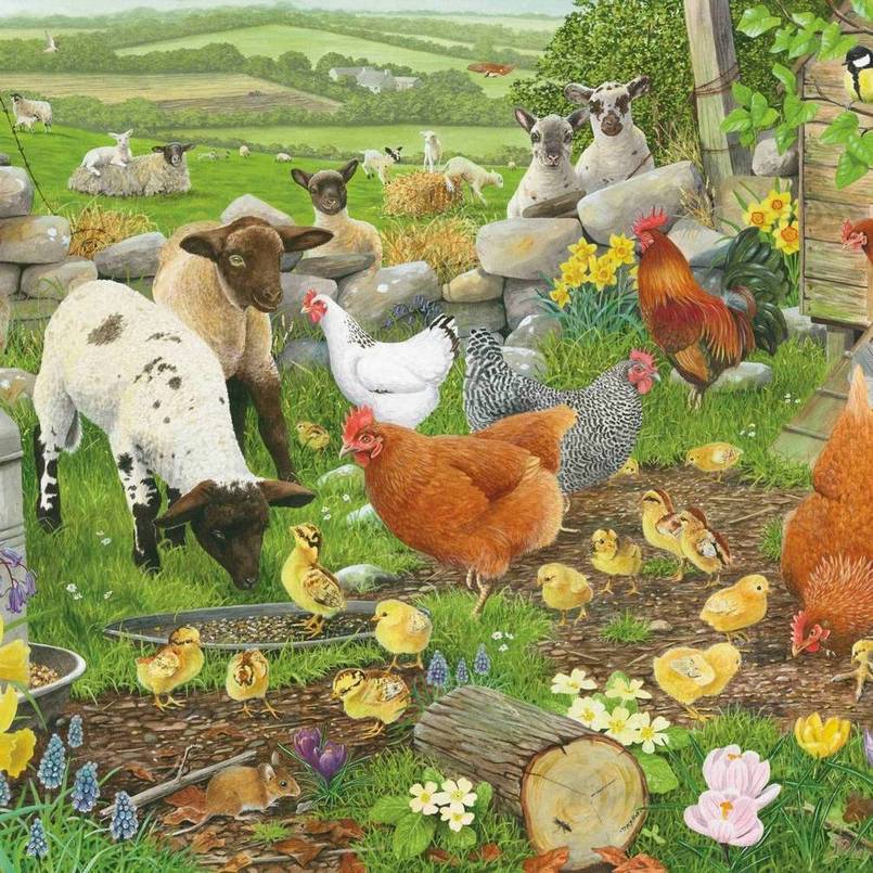 House of Puzzles - Spring Chickens - 500XL Piece Jigsaw Puzzle
