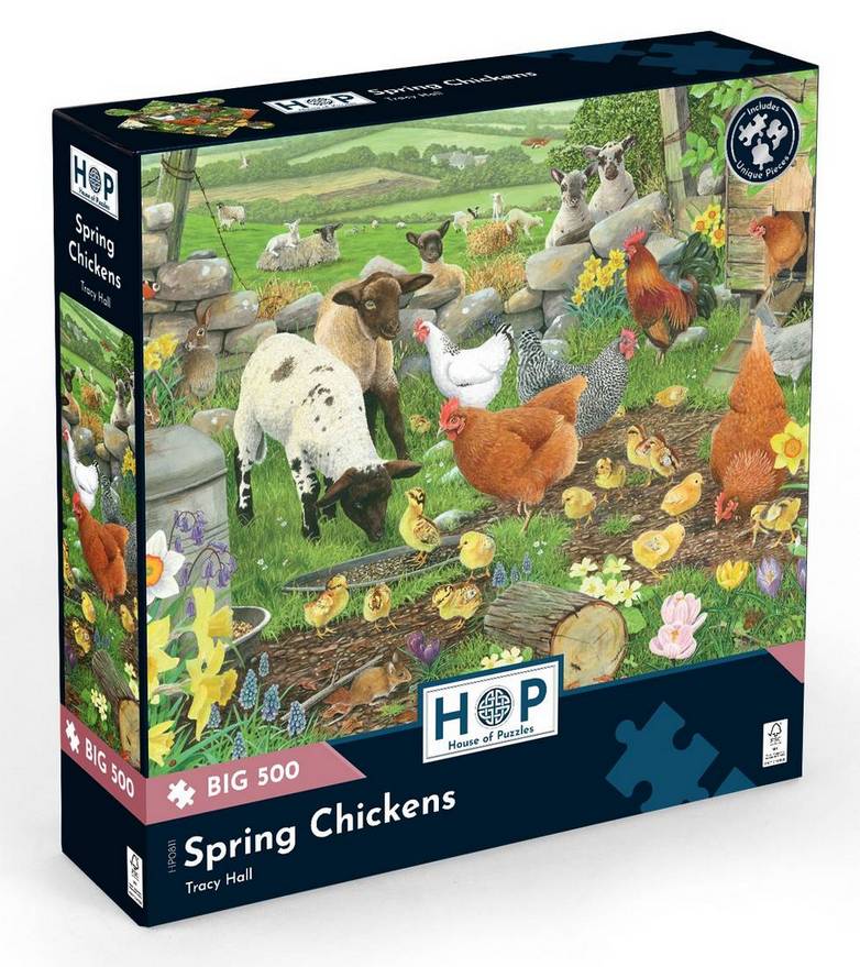 House of Puzzles - Spring Chickens - 500XL Piece Jigsaw Puzzle