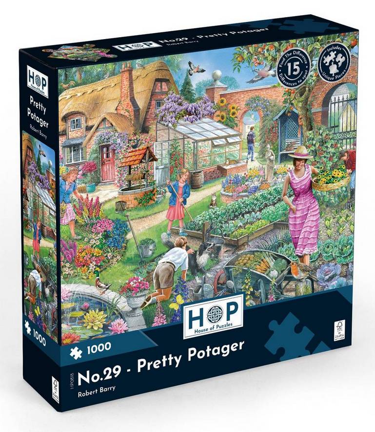 House of Puzzles - Pretty Potager No 29  - Find the Difference - 1000 Piece Jigsaw Puzzle