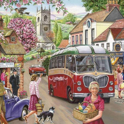 House of Puzzles - Here Comes the Bus - 500 Piece Jigsaw Puzzle