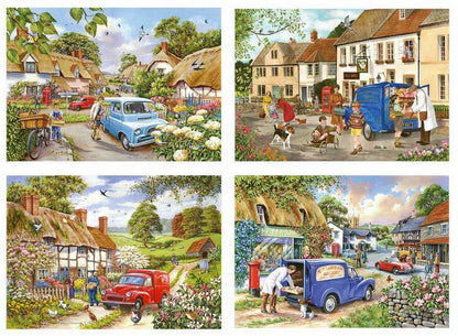 House of Puzzles - Village Life - 4 x 500 Piece Jigsaw Puzzle