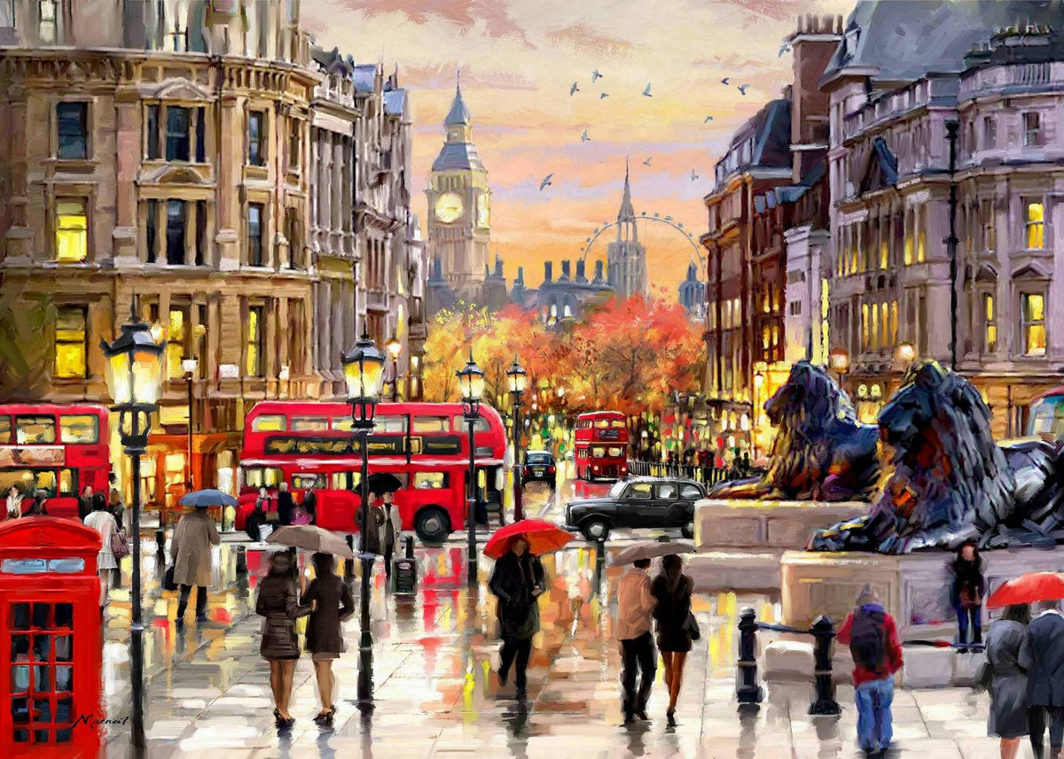 House of Puzzles - Twilight in Trafalgar Square - 1000 Piece Jigsaw Puzzle