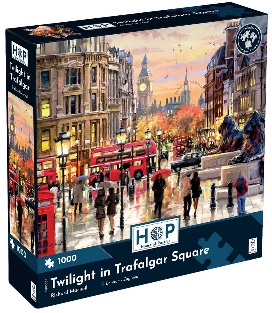 House of Puzzles - Twilight in Trafalgar Square - 1000 Piece Jigsaw Puzzle