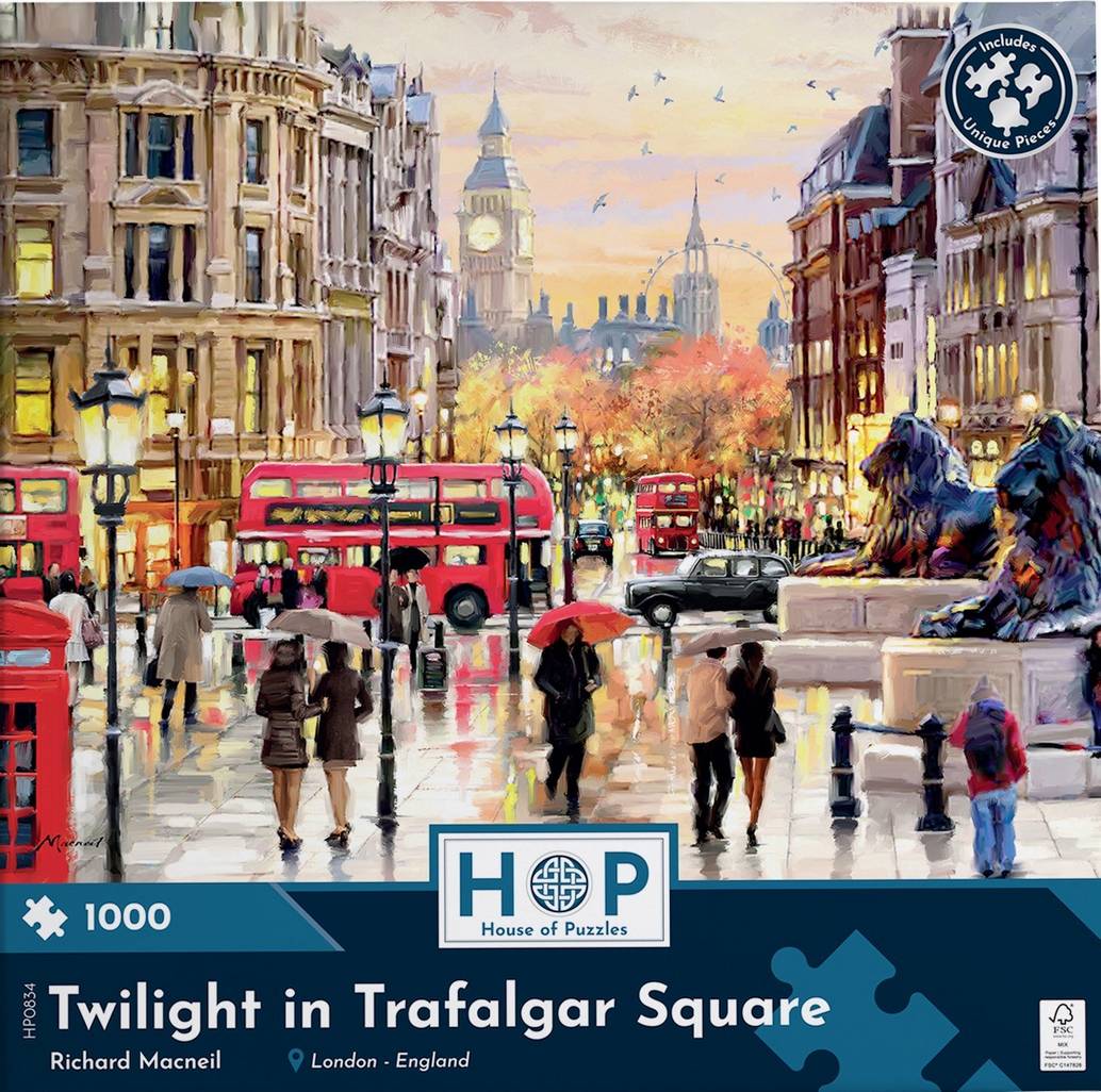 House of Puzzles - Twilight in Trafalgar Square - 1000 Piece Jigsaw Puzzle
