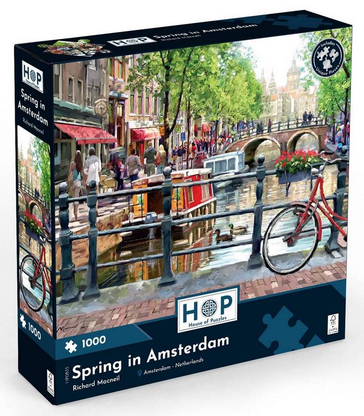 House of Puzzles - Spring in Amsterdam - 1000 Piece Jigsaw Puzzle