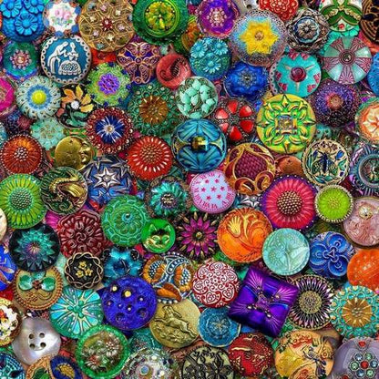 House of Puzzles - Glass Buttons - 1000 Piece Jigsaw Puzzle