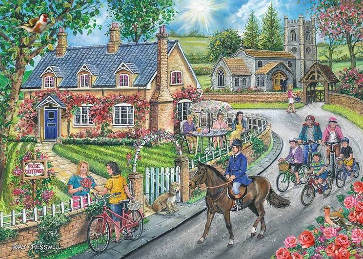 House of Puzzles - Life in the Country - 4 x 500 Piece Jigsaw Puzzle