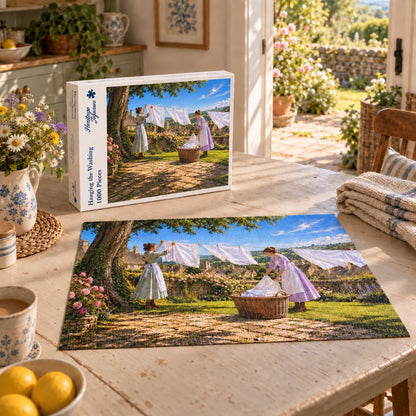 Heritage Jigsaws Hanging the Washing, 1000-piece jigsaw puzzle lifestyle image