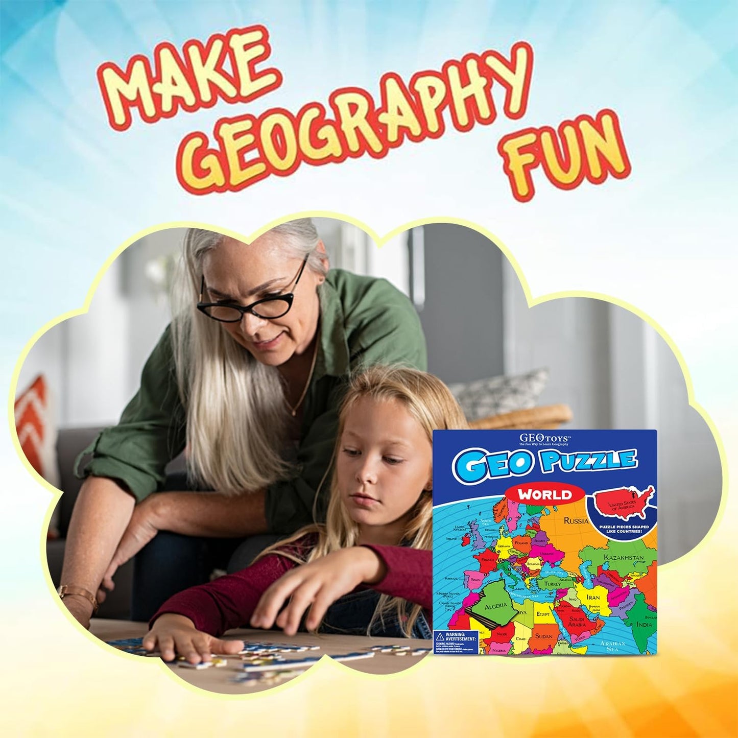GeoToys - World - 68 Piece Jigsaw Puzzle